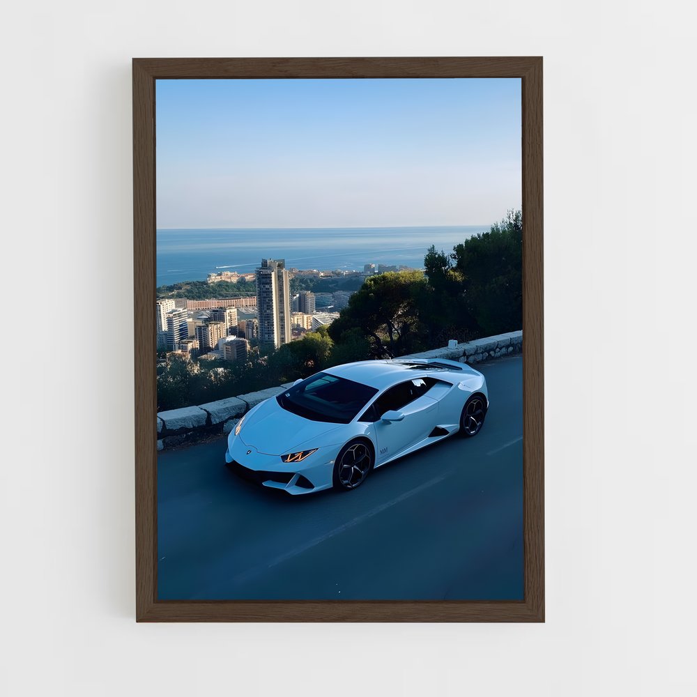Poster Huracan Blanc – affiche Lamborghini (vue 5)